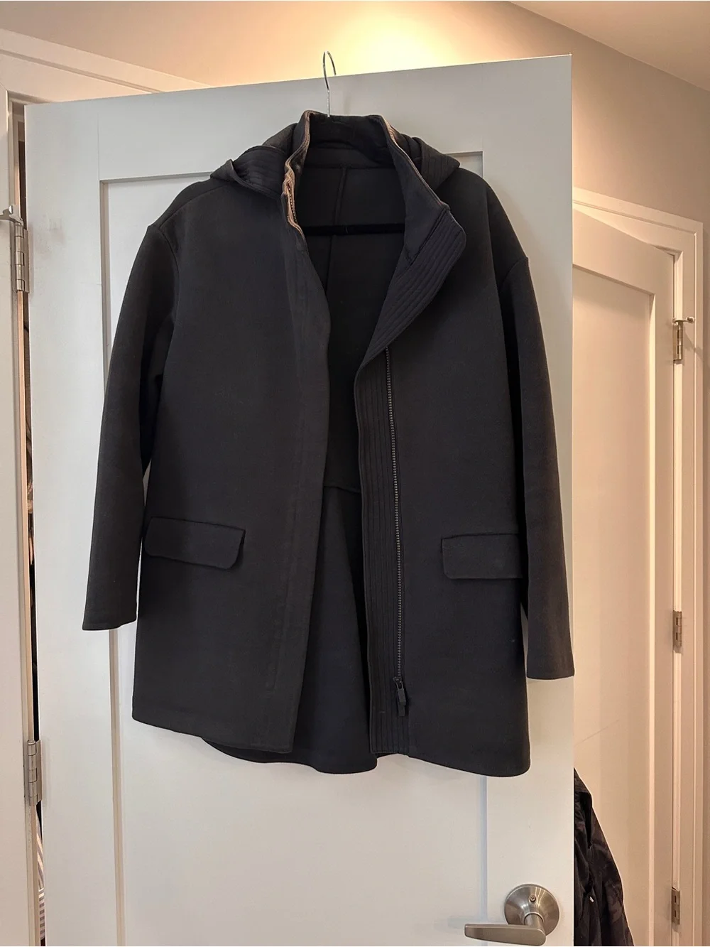 lululemon athletica Black Hooded Trench Coat